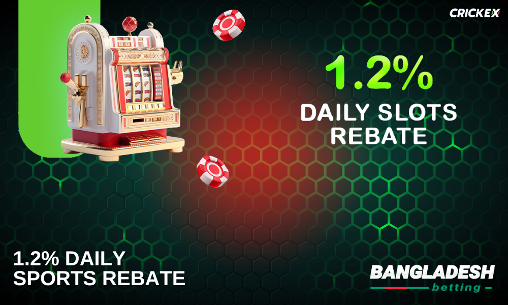 Crickex offers 1.2% daily slots bonus