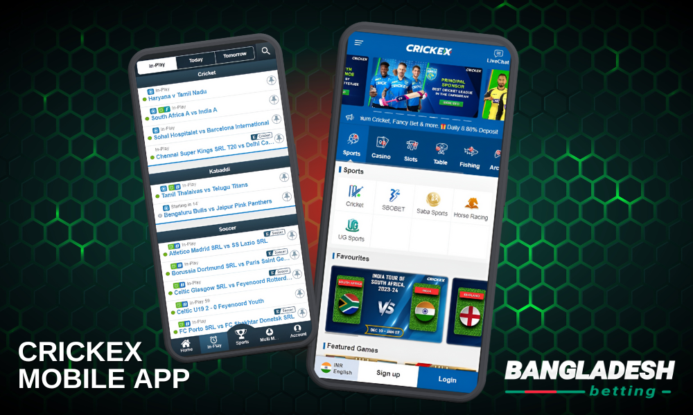 Fast and convenient Crickex mobile application for Android and IOS