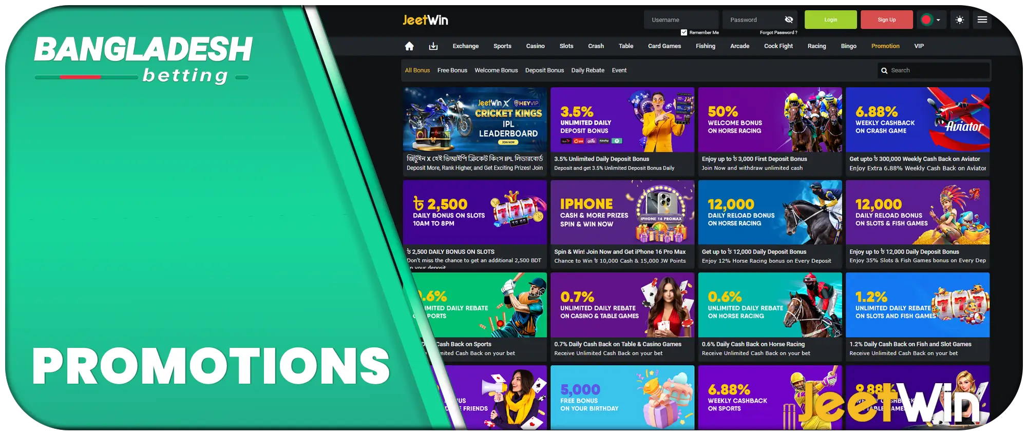 Jeetwin bonus and promotions for new players